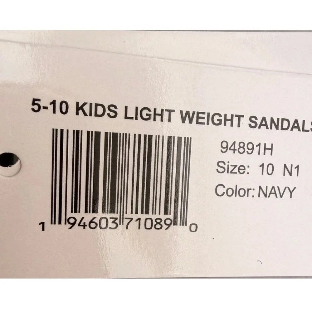 Josmo Unisex Kids Size 10 Rubber Sandals with Adjustable Ankle Strap Navy Blue